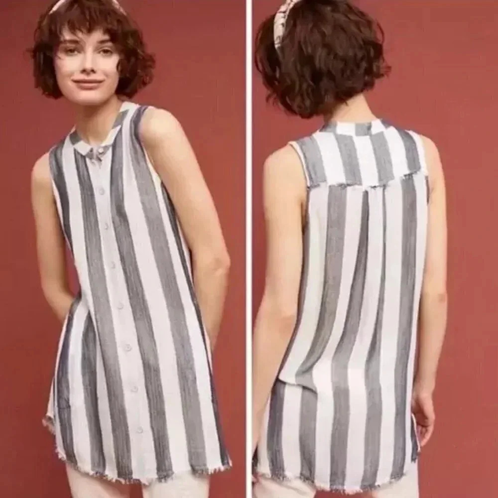 Anthropologie Cloth & Stone Striped Sleeveless  Top